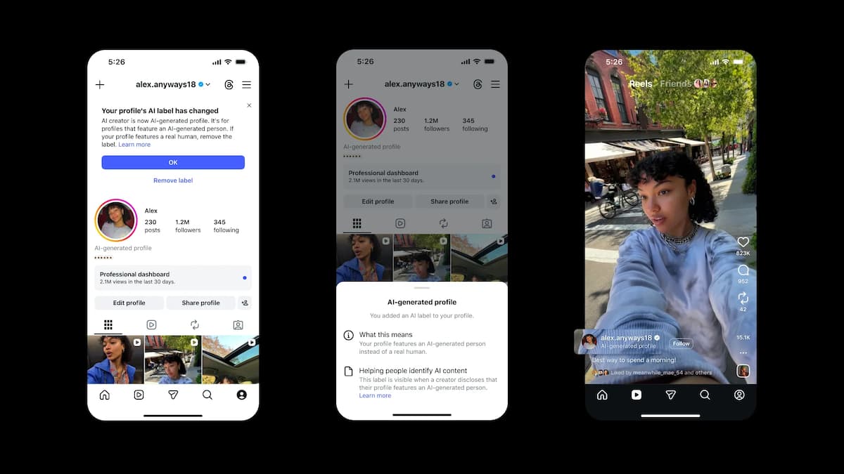 Instagram AI-generated profile 라벨: AI 인플루언서 도달 제한이 시작됐다